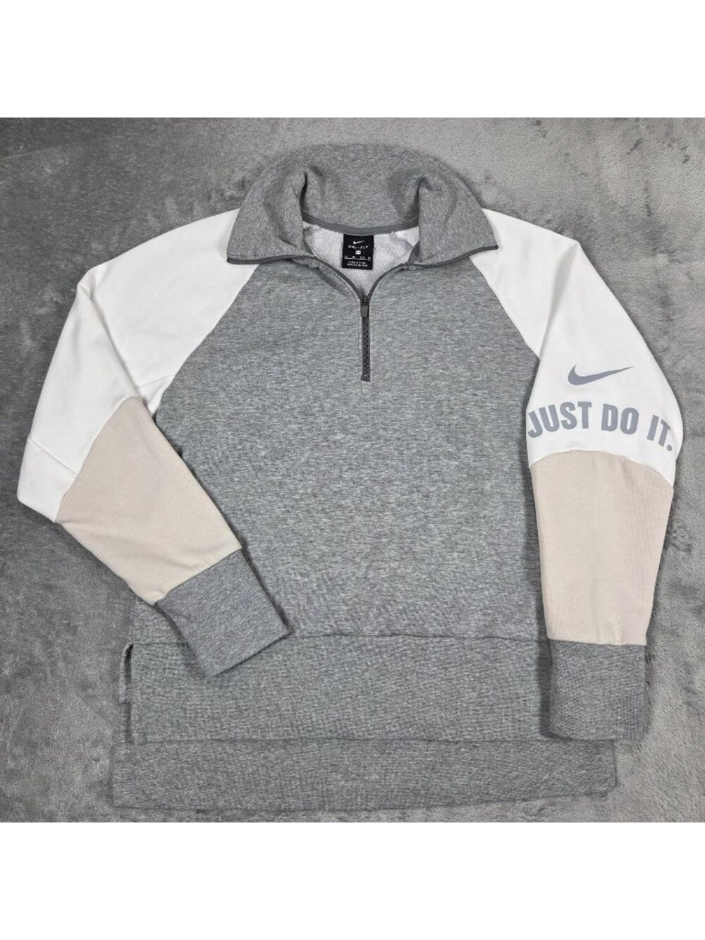 Nike Top Womens XS Gray Colorblock Endurance 1/2 Zip Dri Fit Pullover Athleisure